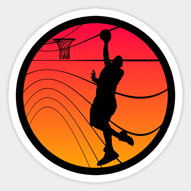 Basketball slam dunk retro vintage Sticker by GameOn Gear